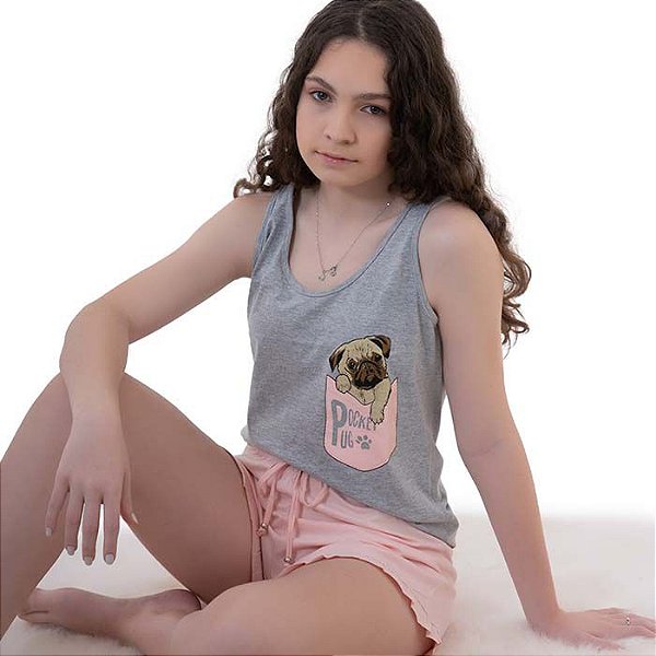 Pijama curto feminino verão