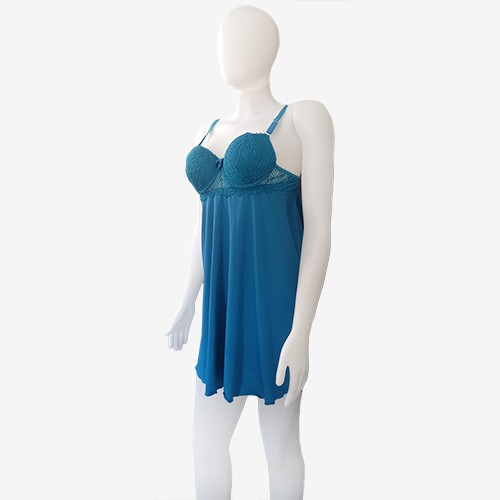 Camisola com bojo em renda verde