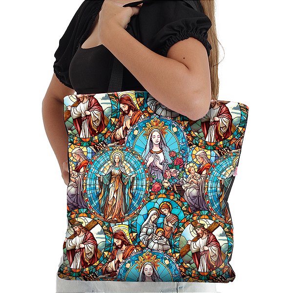 Bolsa Passeio com alça de Ombro Arte Vitral Sacra