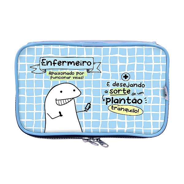Estojo Box Flork Enfermeiro Enfermagem 100 pens Azul
