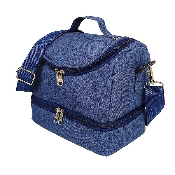 Lancheira Térmica com 2 Compartimentos Marmita Azul Linho