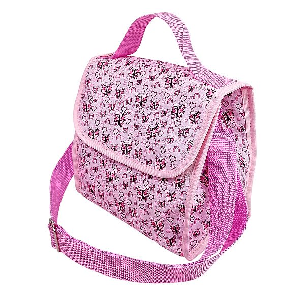 Lancheira com Aba Borboleta Rosa