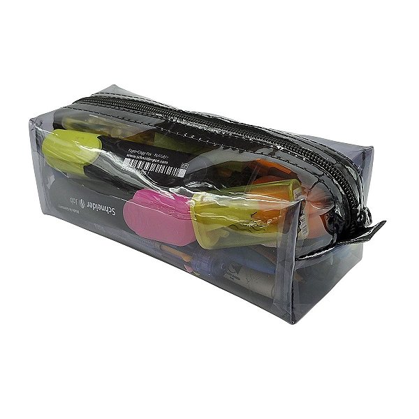 Estojo Escolar Transparente G Neon Fumê