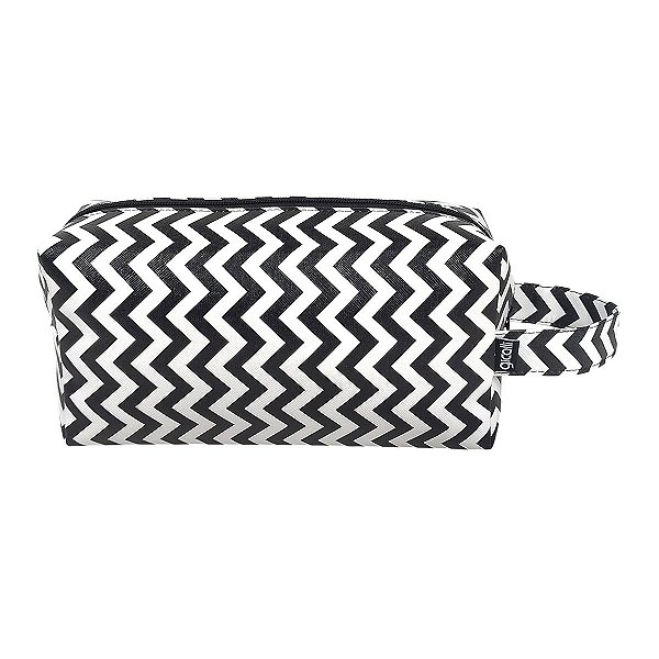 Necessaire Retangular Grande Chevron Preto