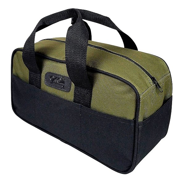 Bolsa Ferramenta Lona com 8 Divisões Alça e Fundo Reforçado Verde Musgo