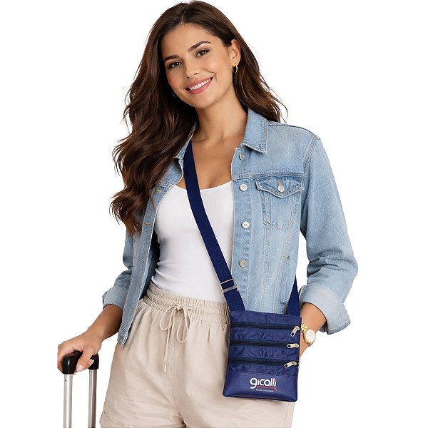 Bolsa Transversal Passaporte Viagem Gicalli