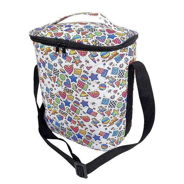 Lancheira Térmica 6L Formas Geométricas Preto