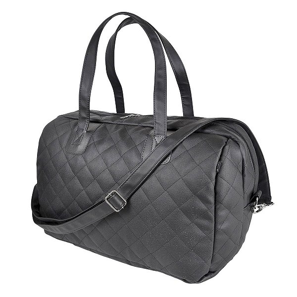 Bolsa Viagem Courino Matelassê Preta