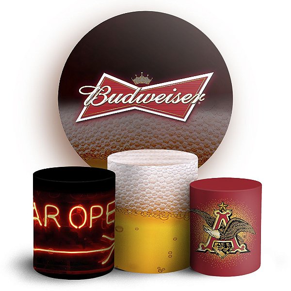 Capas Painel Redondo e Trio Cilindro Sublimado - Budweiser