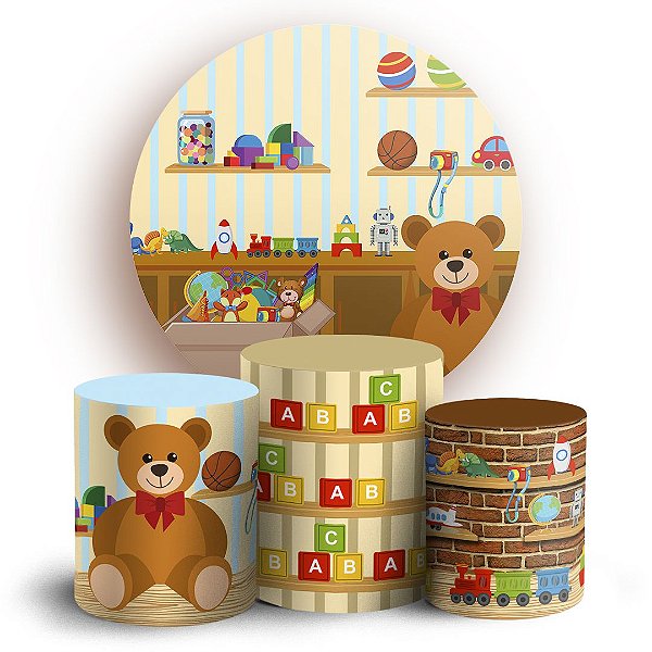 Capas Painel Redondo e Trio Cilindro Sublimado - Brinquedos