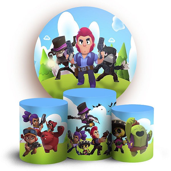Capas Painel Redondo e Trio Cilindro Sublimado - Brawl Stars