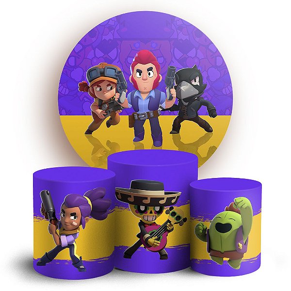 Capas Painel Redondo e Trio Cilindro Sublimado - Brawl Stars