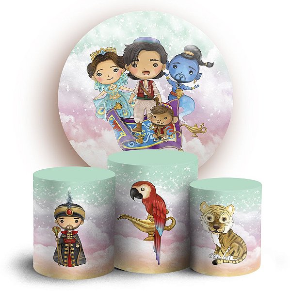 Capas Painel Redondo e Trio Cilindro Sublimado - Aladim