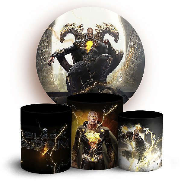 Capas Painel Redondo e Trio Cilindro Sublimado - Adão Negro