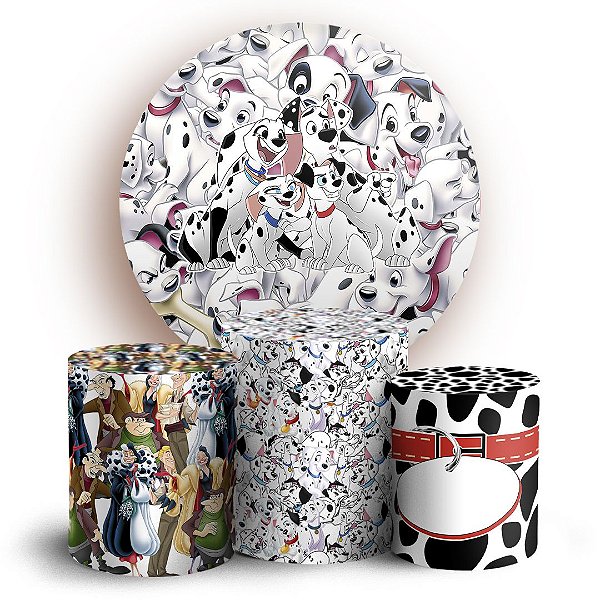 Capas Painel Redondo e Trio Cilindro Sublimado - 101 Dálmatas