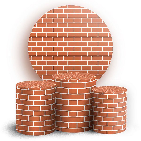 Capas Painel Redondo e Trio Cilindro Sublimado - Tijolo