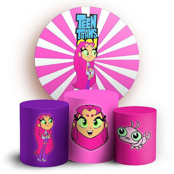 Capas Painel Redondo e Trio Cilindro Sublimado - Teen Titans