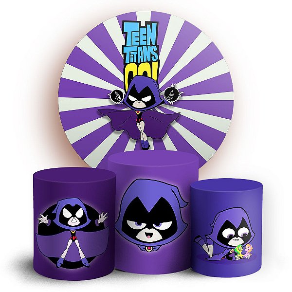 Capas Painel Redondo e Trio Cilindro Sublimado - Teen Titans
