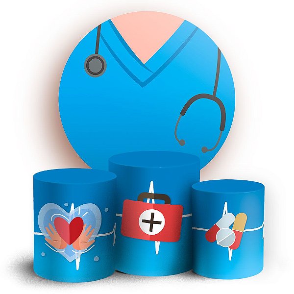 Capas Painel Redondo e Trio Cilindro Sublimado - Medicina