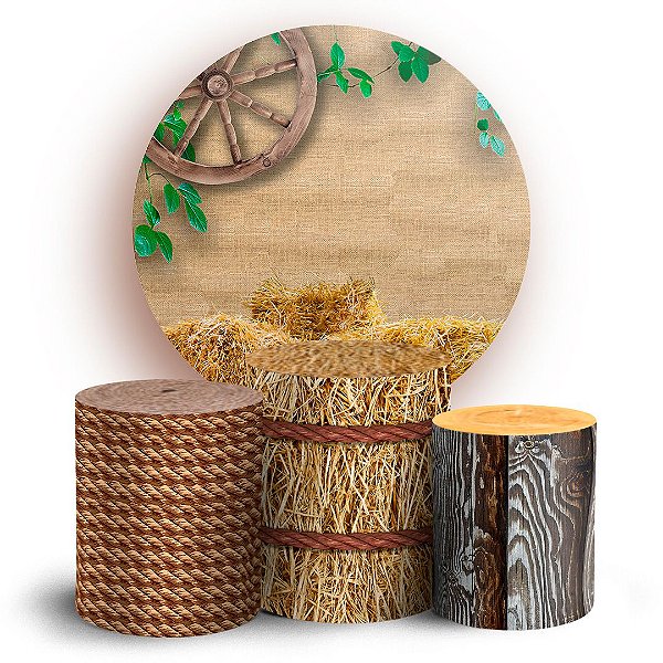 Capas Painel Redondo e Trio Cilindro Sublimado - Celeiro
