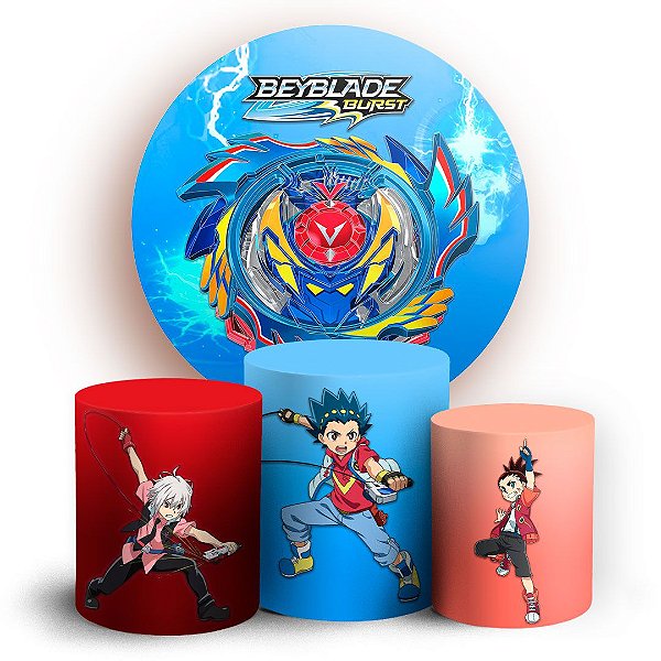 Capas Painel Redondo e Trio Cilindro Sublimado - Beyblade