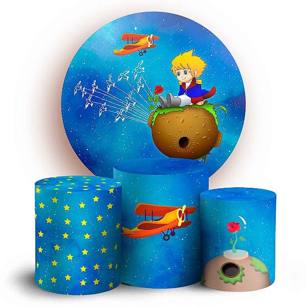 Capas Painel Redondo e Trio Cilindro Sublimado - Pequeno Principe