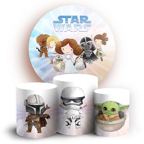 Capas Painel Redondo e Trio Cilindro Sublimado -  Star Wars