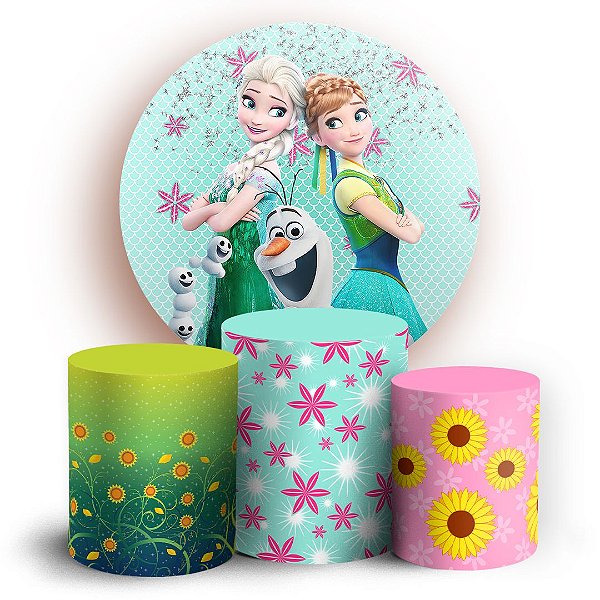 Capas Painel Redondo e Trio Cilindro Sublimado -  Frozen