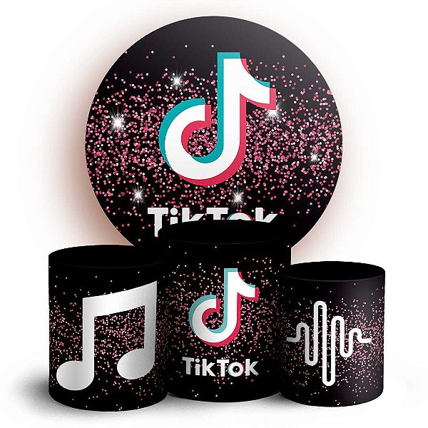 Capas Painel Redondo e Trio Cilindro Sublimado - TikTok