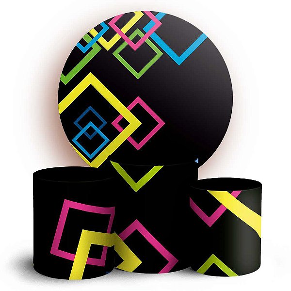 Capas Painel Redondo e Trio Cilindro Sublimado - Neon