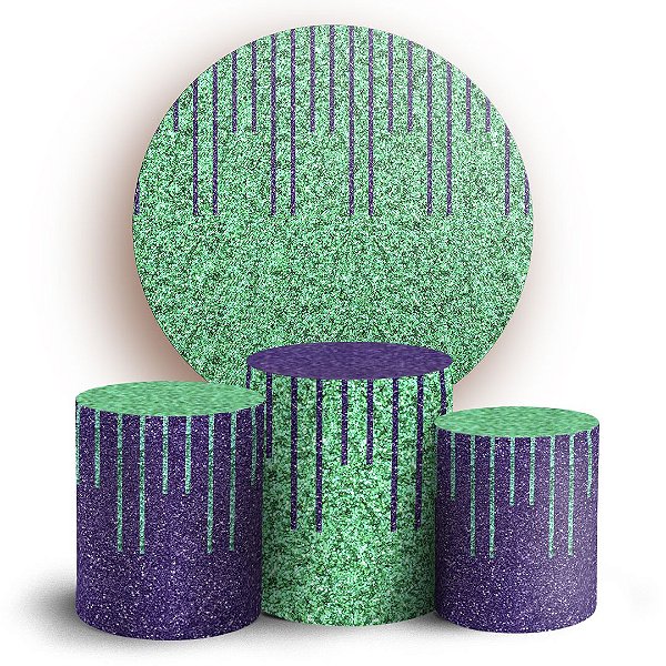 KIT Redondo e Trio - Glitter - Sublimado 3D