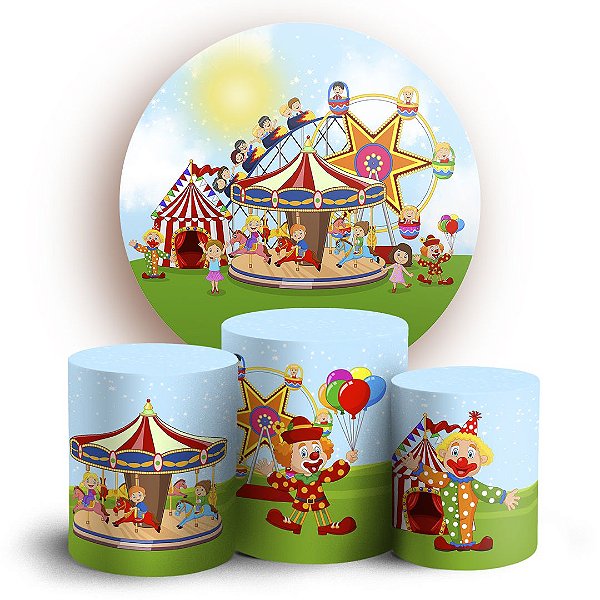 KIT Redondo e Trio - Parque de Diversões - Sublimado 3D