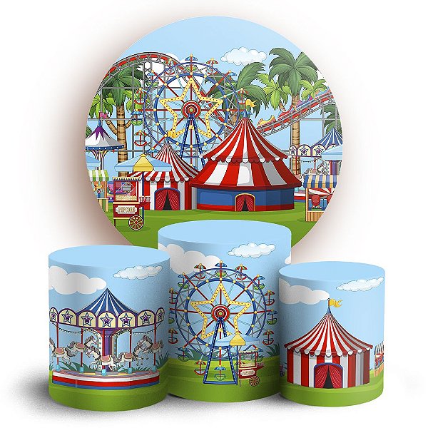 KIT Redondo e Trio - Parque de Diversões - Sublimado 3D