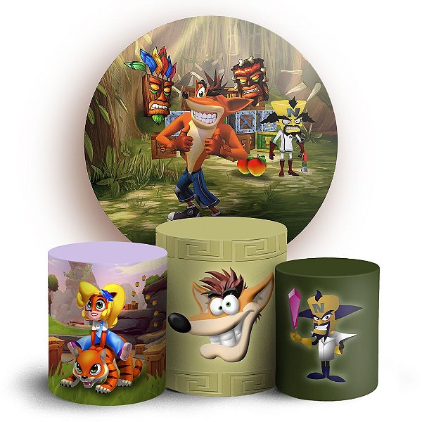 KIT Redondo e Trio - Crash bandicoot - Sublimado 3D
