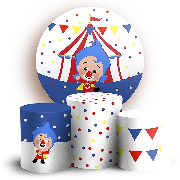 KIT Redondo e Trio - Palhaço Plim Plim - Sublimado 3D