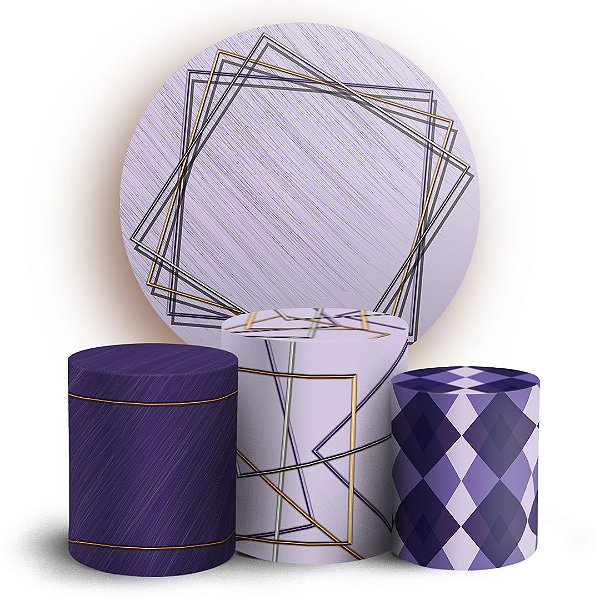 KIT Redondo e Trio - Abstrato - Sublimado 3D