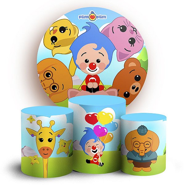 KIT Redondo e Trio - Palhaço Plim Plim - Sublimado 3D