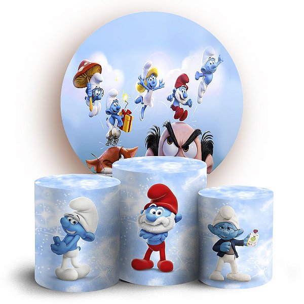 KIT Redondo e Trio - Os Smurfs - Sublimado 3D