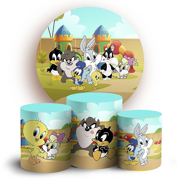 KIT Redondo e Trio - Looney Tunes - Sublimado 3D
