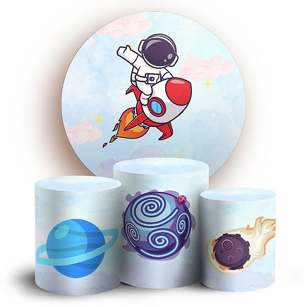 KIT Redondo e Trio - Astronauta - Sublimado 3D