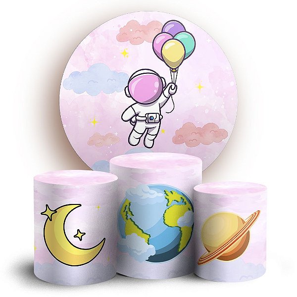 KIT Redondo e Trio - Astronauta - Sublimado 3D