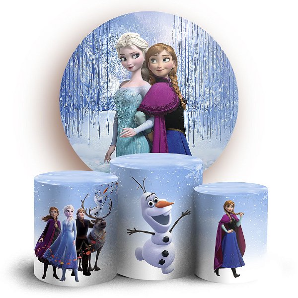 Capas Painel Redondo e Trio Cilindro Sublimado - Frozen