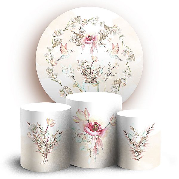 KIT Redondo e Trio - Floral - Sublimado 3D