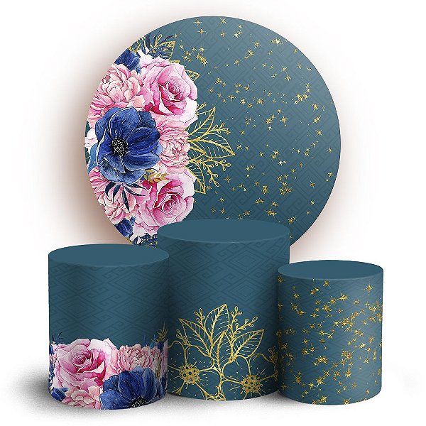 KIT Redondo e Trio - Floral - Sublimado 3D