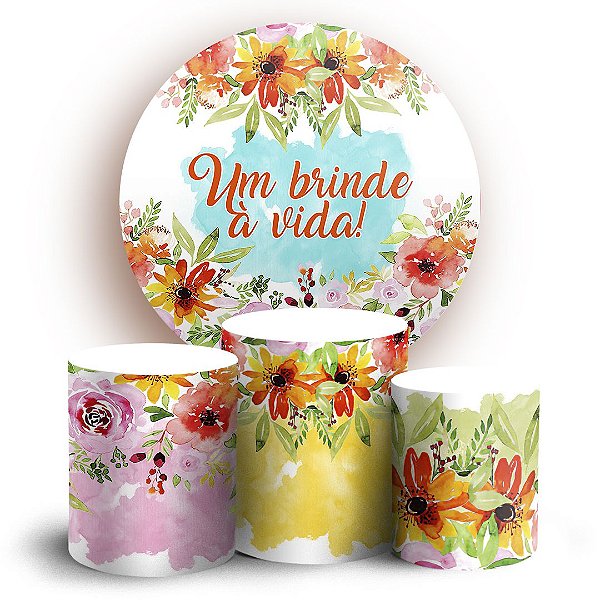 KIT Redondo e Trio - Floral - Sublimado 3D