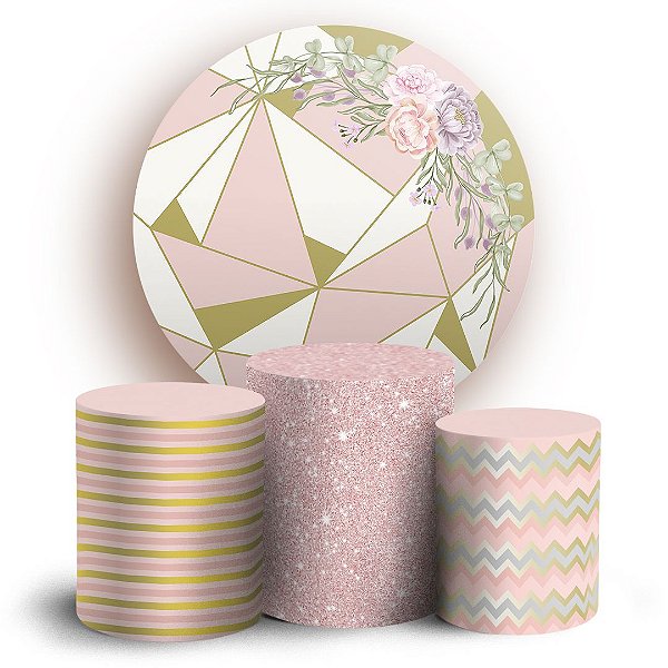 KIT Redondo e Trio - Floral - Sublimado 3D