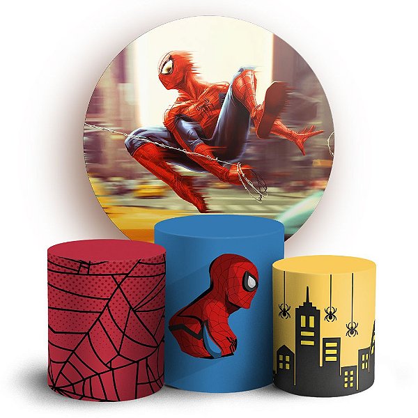 KIT Redondo e Trio - Homem aranha - Sublimado 3D