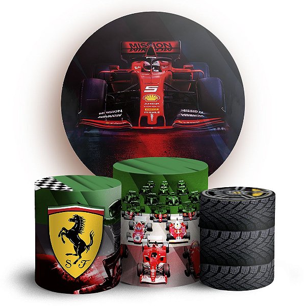 KIT Redondo e Trio - Formula 1 Ferrari - Sublimado 3D