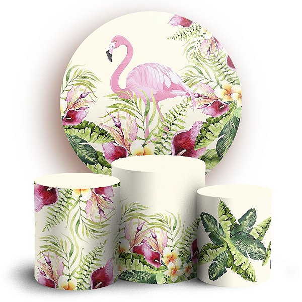 KIT Redondo e Trio - Flamingo - Sublimado 3D