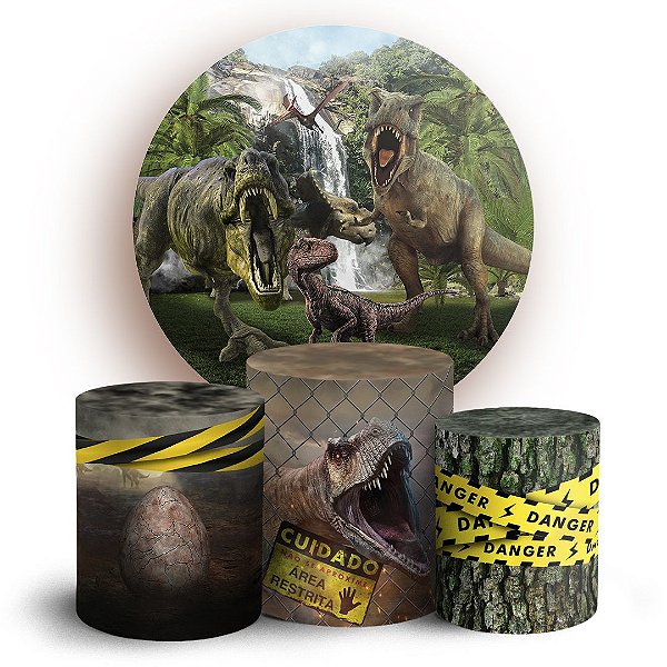 KIT Redondo e Trio - Dinossauro - Sublimado 3D